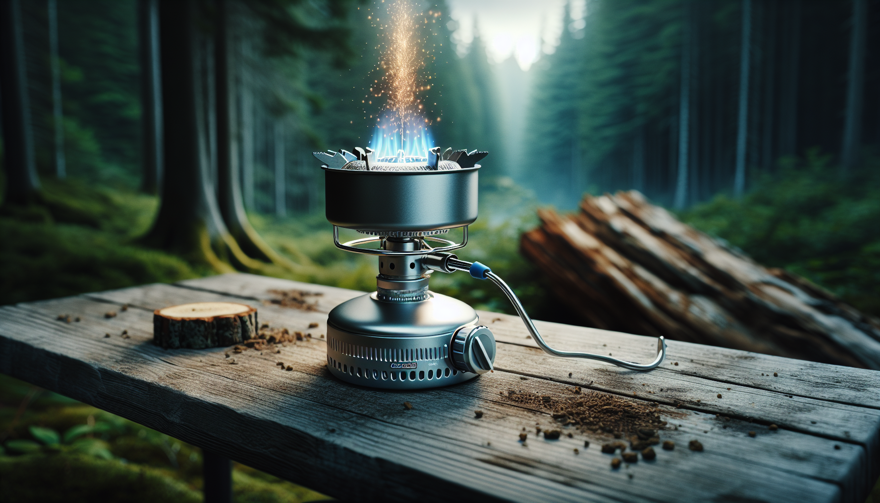 Piezo electric ignition system in a camping stove