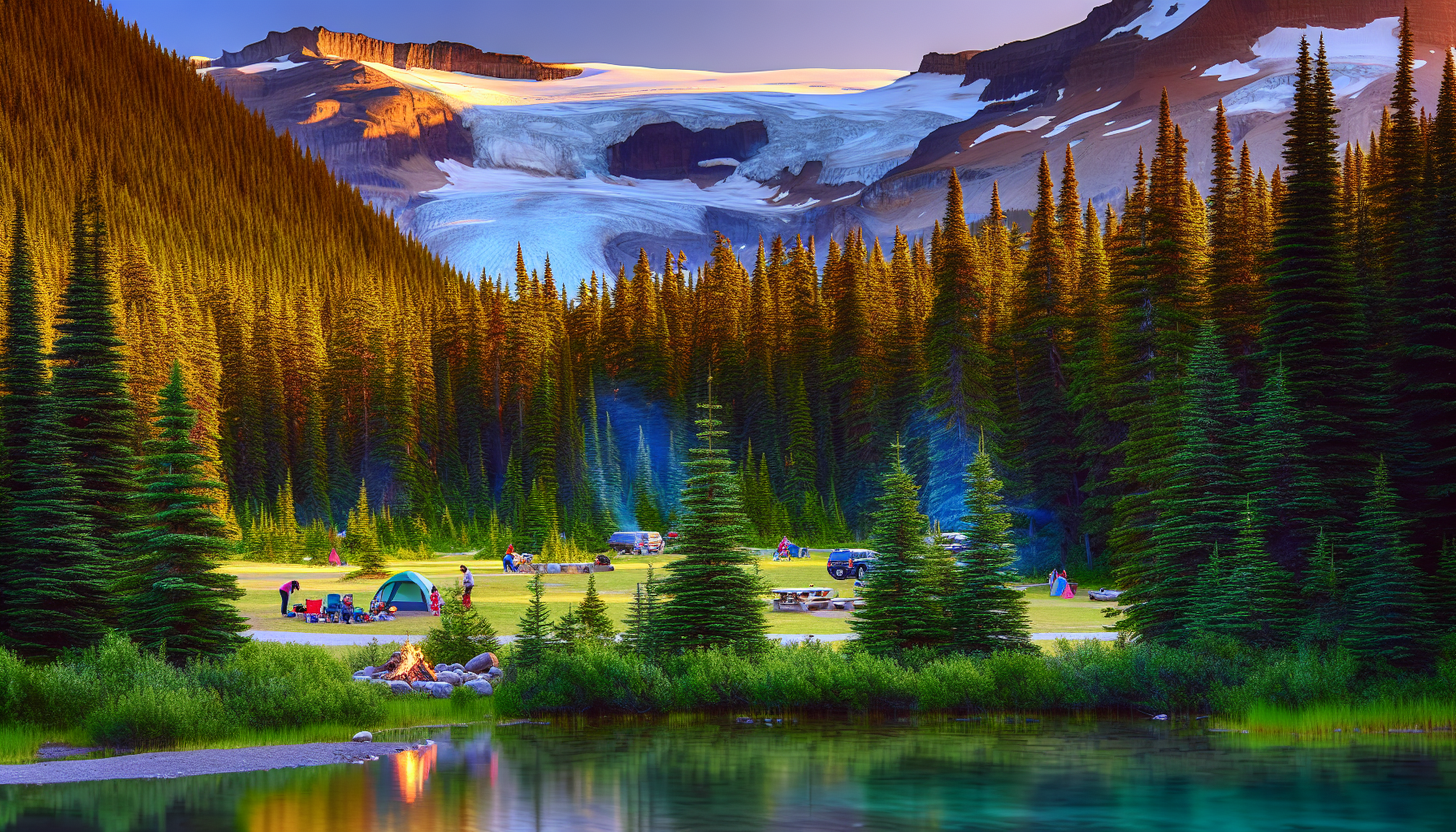 Wilcox Creek Campground near Columbia Icefield