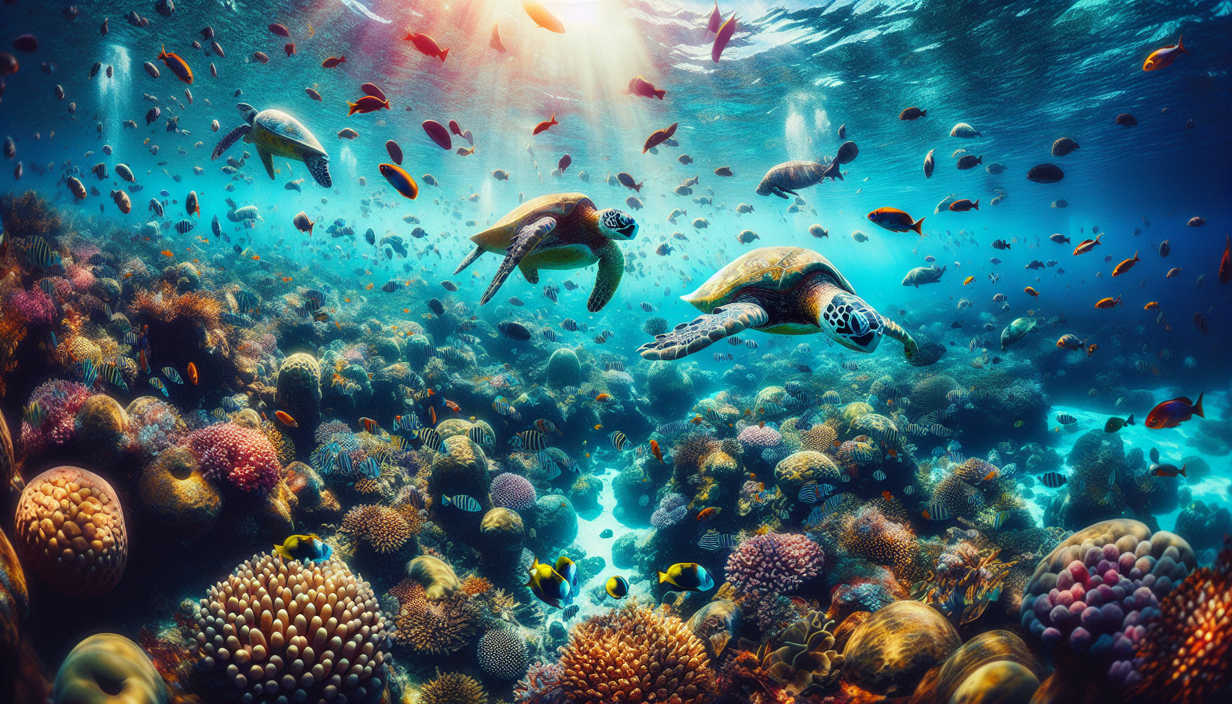 Colorful underwater marine life