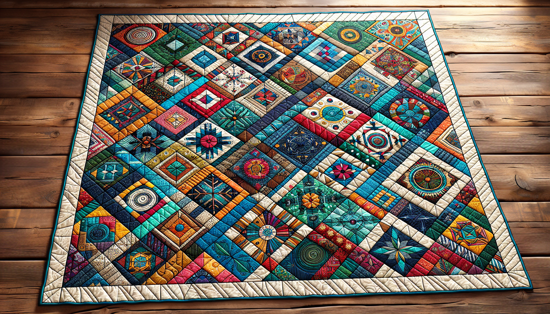 Custom quilt design with various color options