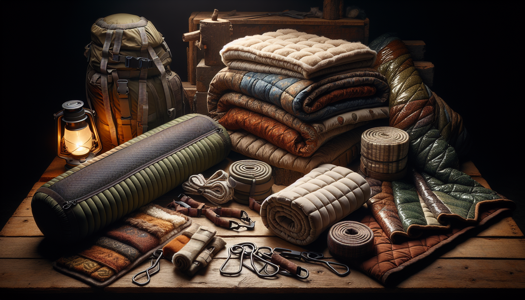 Illustration of camp quilt accessories and add-ons