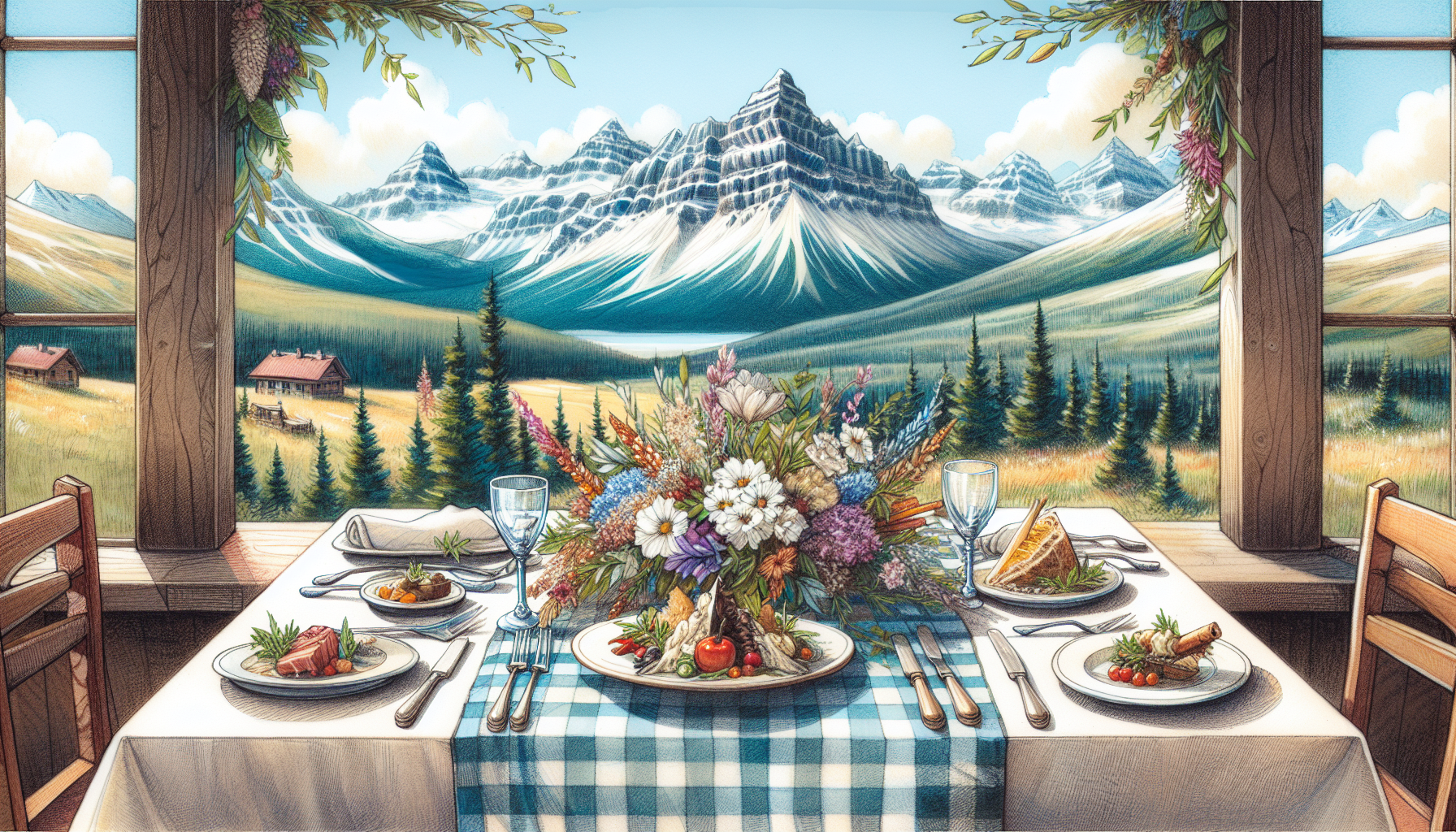 Gourmet dining experience at Mount Engadine Lodge